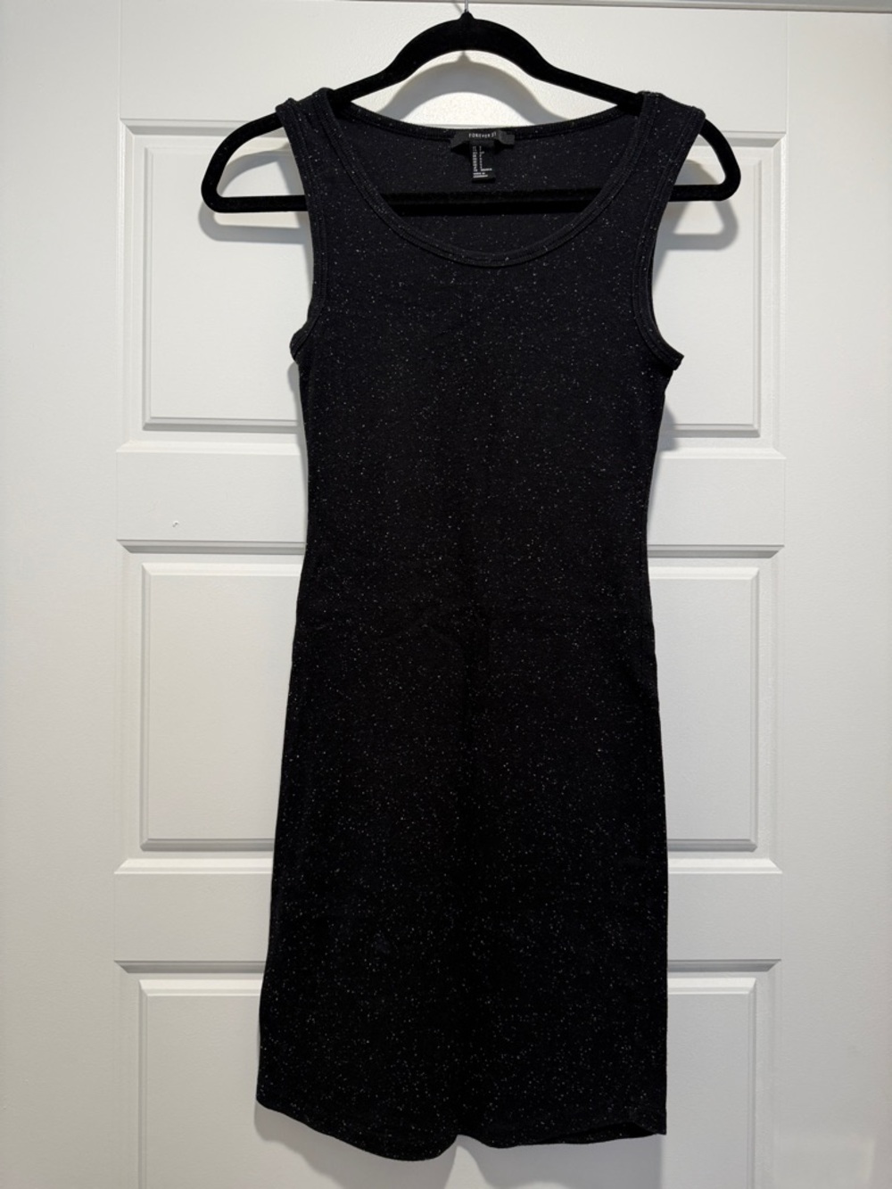 Forever 21 Black Sparkle Midi Tank Dress